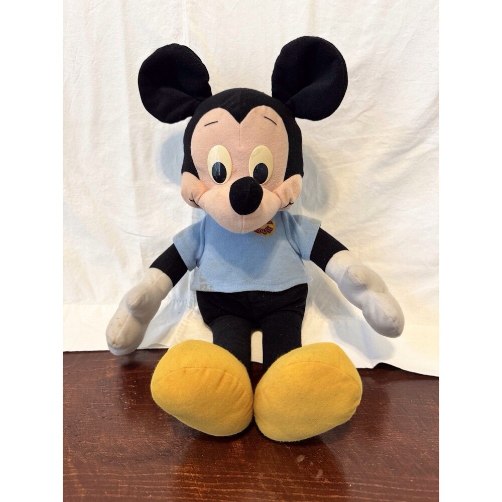20" VTG 1988 Playskool Disney Large Mickey Mouse Pull String SQUEAKS Plush Doll